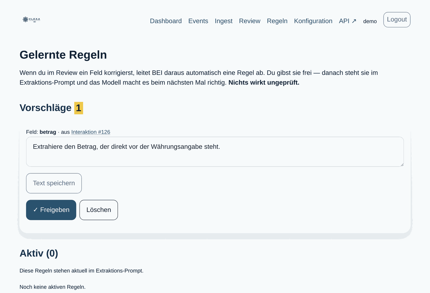 V.L.E.X.A BEI Regelwerk